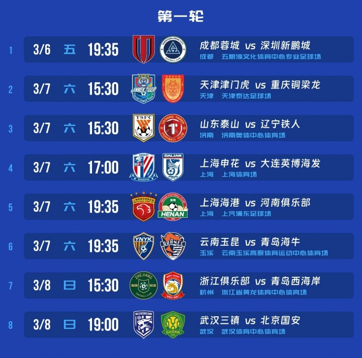 新賽季中超積分處罰_2026賽季中超聯(lián)賽第26輪_新浪競技風(fēng)暴_新浪網(wǎng)_2026賽季中超賽程